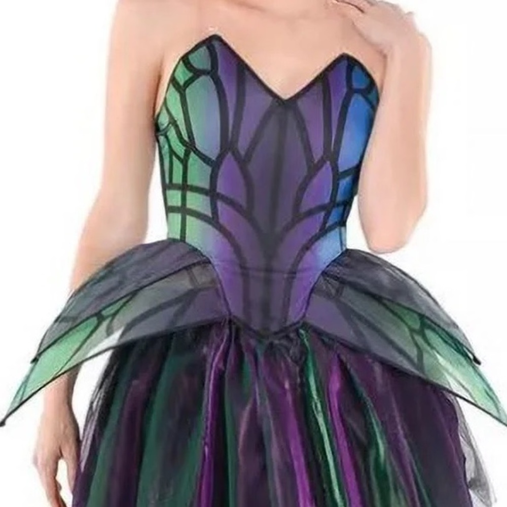 Butterfly Iridescent Geometry Corset, Purple/Green Costume Top for Halloween